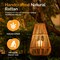 Vintiquewise Handwoven Bamboo Lantern Candle Holder with Glass Insert and Rope Handle – Farmhouse Design Hanging or Tabletop Lamp for Indoor and Outdoor Home Decor Shelves and Entryway Display